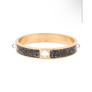 Kate Spade Bangle OS Gold Multi Glitter Hole Punch Spade Hinge Bracelet